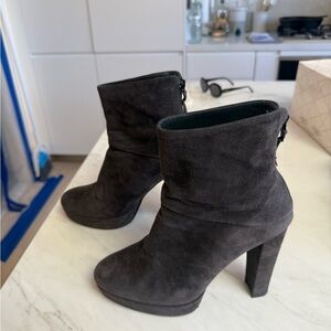 Stuart Weitzman Gray Suede Ankle Boots, 6.5